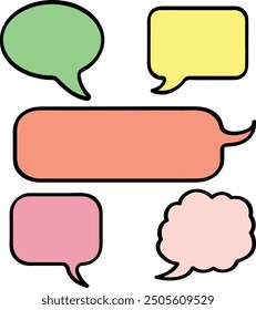 Colorful Speech Bubble Collection in Flat Vector Style for Creative Dialogue