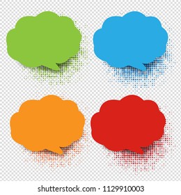 Colorful Speech Bubble Collection With Transparent Background With Gradient Mesh, Vector Illustration