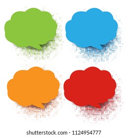 Colorful Speech Bubble Collection With White Background With Gradient Mesh, Vector Illustration