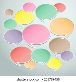 colorful speech bubble cut paper design template. Vector illustration for your business presentation.
