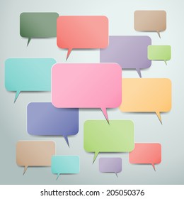 colorful speech bubble cut paper design template. Vector illustration for your business presentation. 