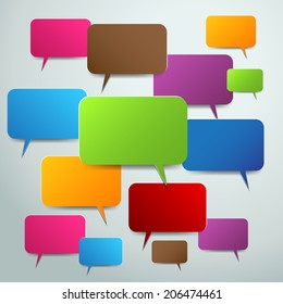 colorful speech bubble cut paper design template. Vector illustration for your business presentation. 