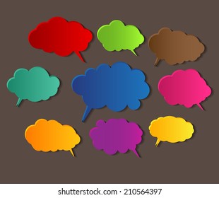 Colorful speech bubble cut paper design template. Vector illustration for your business presentation.