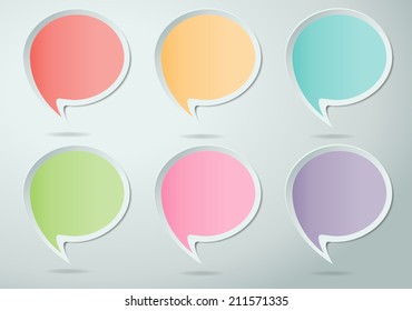 colorful speech bubble cut paper design template. Vector illustration for your business presentation. 