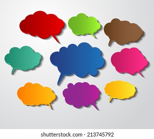 colorful speech bubble cut paper design template. Vector illustration for your business presentation. 