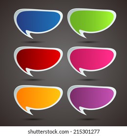 colorful speech bubble cut paper design template. Vector illustration for your business presentation.