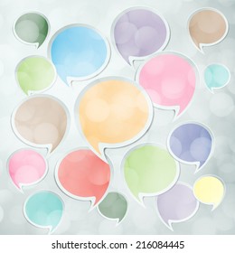 colorful speech bubble cut paper design template. Vector illustration for your business presentation. Light Abstract background for website and graphic. Festive Christmas background. 