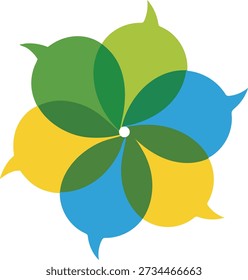 Colorful Speech Bubble Flower Symbolizing Communication