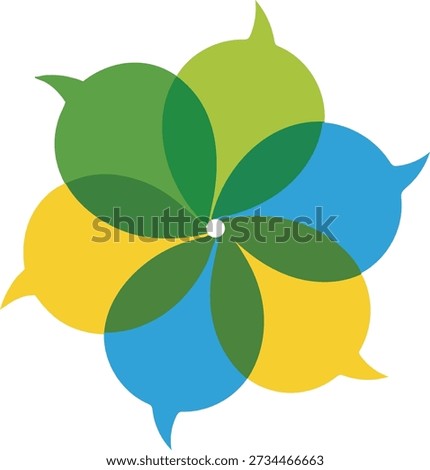 Colorful Speech Bubble Flower Symbolizing Communication