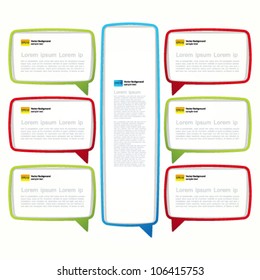 Colorful speech bubble frames. Labels in the form of an empty frame for your text.