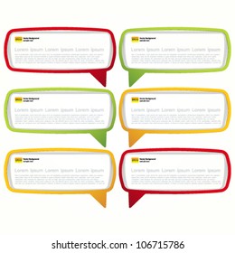 Colorful speech bubble frames. Labels in the form of an empty frame for your text.