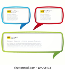 Colorful speech bubble frames. Labels in the form of an empty frame for your text.