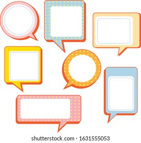 colorful speech bubble with geomatric shape