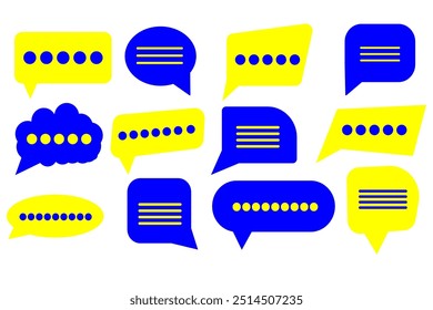 Colorful speech bubble with geometric shapes, perfect for modern designs 