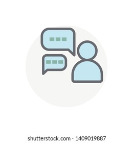 Colorful speech bubble icon isolated on white background. Conversation symbol modern, simple, vector, icon for website design, mobile app, ui. Vector Illustration