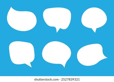 Icono colorido de la burbuja del discurso fijado al elemento gráfico geométrico de la comunicación.