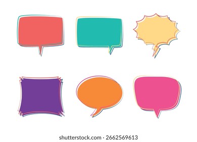 Conjunto de iconos de burbuja de discurso colorido