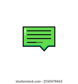 Icono colorido de la burbuja del discurso. Ilustración vectorial. Aislado en el fondo blanco
