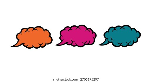 Ícones coloridos de bolhas de fala para comunicação criativa