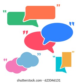 Colorful Speech Bubble icons isolated on white. Communication concept
