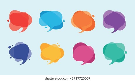 Colorful speech bubble icons representing communication and conversation