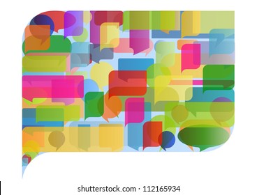 Colorful speech bubble illustration concept background vector