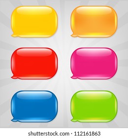 Colorful Speech Bubble, Isolated On Grey Background, Vector Illustration