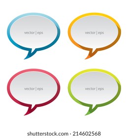 Colorful Speech Bubble Labels With Long Shadow
