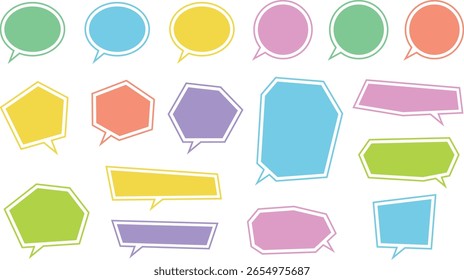 conjunto de material de bolha de fala colorido