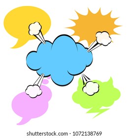 Colorful speech bubble on white background, stock vector illustration