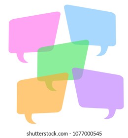 Colorful speech bubble on white background, stock vector illustration
