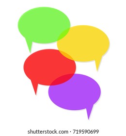 Colorful speech bubble on white background, stock vector illustration