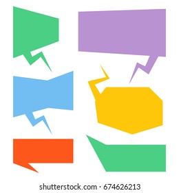 colorful speech bubble set