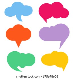 colorful speech bubble set