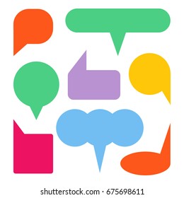 colorful speech bubble set