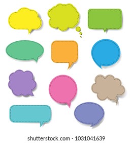 Colorful Speech Bubble Set Isolated With Gradient Mesh, Vector Illustration