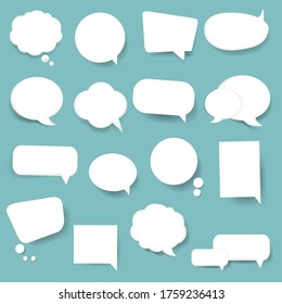 Colorful Speech Bubble Set Mint Background With Gradient Mesh, Vector Illustration