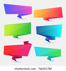 Colorful speech bubble set, text box set