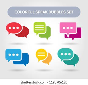 Colorful speech bubble signs. Vector color bubbles shapes for chatting or chat conversation