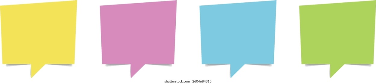 Colorful speech bubble sticky note set