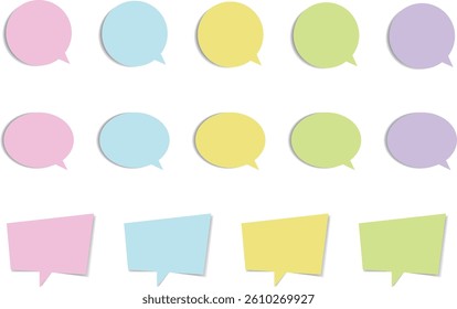 Colorful speech bubble sticky note set