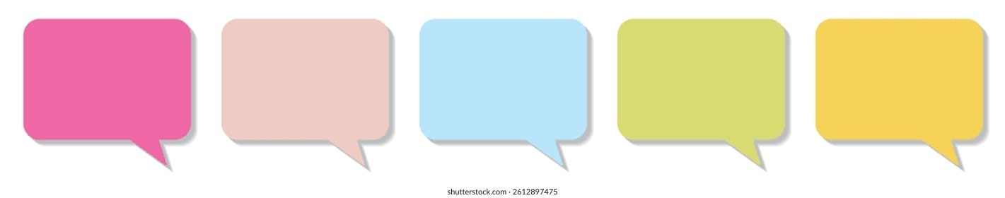 Colorful speech bubble sticky notes set
