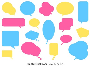 Colorful speech bubble variation set.