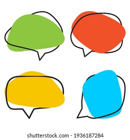 Colorful Speech Bubble, Vector Shape Irregular Block, Banners For Your Text. Simple Illustration