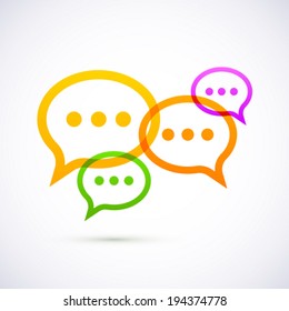 Colorful speech bubbles.
