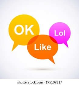 Colorful speech bubbles.