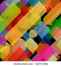 Colorful speech bubbles and balloons cloud illustration background vector