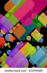 Colorful speech bubbles and balloons cloud illustration background vector
