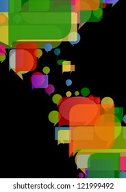 Colorful speech bubbles and balloons cloud illustration background vector