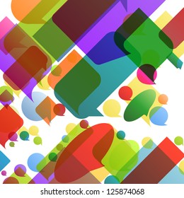 Colorful speech bubbles and balloons cloud illustration background vector